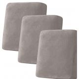 Velvet Sectional Sofa Covers 2-Piece Khaki