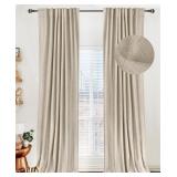 Blackout Linen Curtains, 84' L, 50' W, Oatmeal