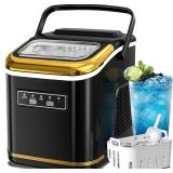 Ice Maker Countertop Self-Cleaning Black
