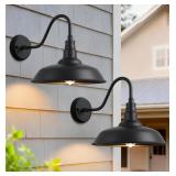 $130 14' Outdoor Gooseneck Barn Light, 2-Pack