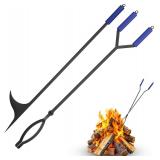 Steel - Fire Tongs + Poker - 40in