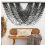 Flber Macrame Wall Hanging Black 59'W x 31'L