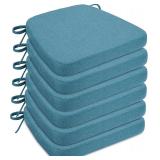 Blue Chair Cushions, 17x16, Set of 6