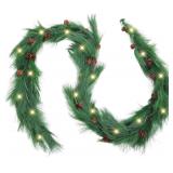 Jutom 13 ft Christmas Norfolk Pine Garland