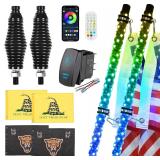 Ehaho 2 Pack 3FT LED Whip Lights with Remote