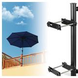 Stainless Umbrella Holder, Deck Railing, Black