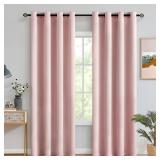 MIULEE Light Pink Curtains 52x84, 2 Panels