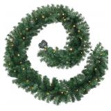 9ft Pre-Lit Christmas Garland with 50 LEDs