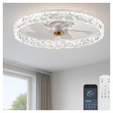 20' Ceiling Fan with Light, 6 Speeds, White