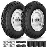 Flat Free Wheelbarrow Tire, 2-Pack Silv