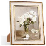 8x10 Vintage White Gold Line Picture Frame