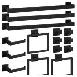 Cilee 15-Pcs Bath Hardware Set - Matte Black