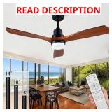 $109 52' Ceiling Fan w/ Remote Light 3-Blade Wood