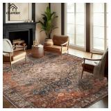 8x10 Area Rug Washable Vintage Rug