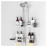 REINHARDT Adjustable Shower Caddy, Silver