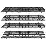 $260 FLEXIMOUNTS 4-Pack Wall Shelf 2x3ft, Black