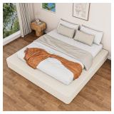$300 Cloud Bed Frame Queen, Soft Linens Beige