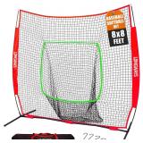 LOMGWAYS 8x8ft Baseball Net with Frame