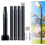 $140 16ft Streetlight Pole - Black Steel Outdoor