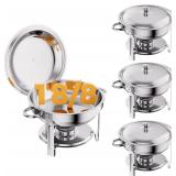 $120 Silver 4-Pack Chafing Dishes, 6QT Buffet Set