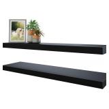 BAMEOS Floating Shelves: 35x7 Black (Set of 2)