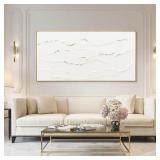 $140 WINKAILIN White & Gold Line Art 24x48 Frame