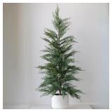 CG Hunter Faux Cedar Tree 36' Creme Pot