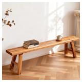 Wooden Bench Indoor, Farmhouse Entryway Bench