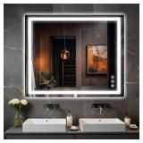 $180 30x36' LED Bath Mirror, Anti-Fog