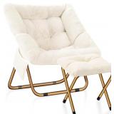 Comfy X-Large White Faux Fur Chair