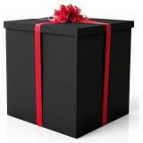 Giant Black Gift Box 28x28x28in with Lid
