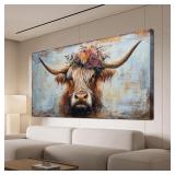 Canva s Wall Art Decor Highland Cow 20x40