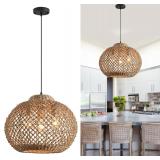 $143 17' Rattan Pendant Light 3-Light
