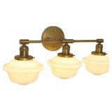 $169 Pathson Milk White Glass Bath Sconce, 3-Light