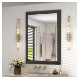 SMIROR Matte Black Bathroom Mirror 24x36in