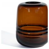 Amber Glass Vase, 6.7' Round Bud Vase, Decor