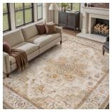 $150 PADOOR Area Rug 8x10   Beige, Washable