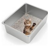 Kirecoo Stainless Steel Cat Litter Box XL