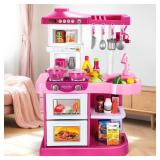 53 Pc Kitchen Toys for Kids 3-6 Pink