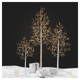Birch Tree with Lights Christmas Decor