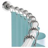 Zenna Home Curved Shower Rod, Brushed Nickel
