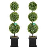 Artificial Topiary Outdoor 2-Pack Trees
