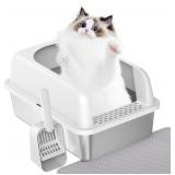 Prodigen Stainless Cat Litter Box with Lid