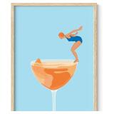 Haus & Hues Preppy Bar Wall Decor, Blue/Orange