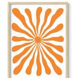 Haus & Hues Orange Sun Art, 9x11 beige frame