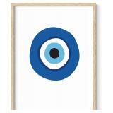 Haus & Hues Evil Eye Wall Art - Navy 9x11