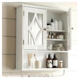 RoyalCraft Wall Cabinet with Mirror, White