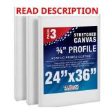 24 x 30 inch Stretched Canvas, 12-Oz Primer