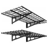 FLEXIMOUNTS 2-Pack 2x4ft Wall Shelf Rack Black