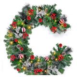 6 Ft Prelit Christmas Garland with 30 Lights